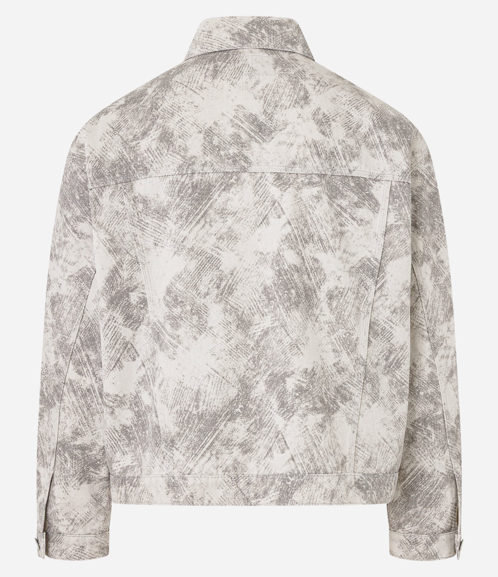 Jaqueta Overboxy em Sarja com Estampa Abstrata Cinza 8