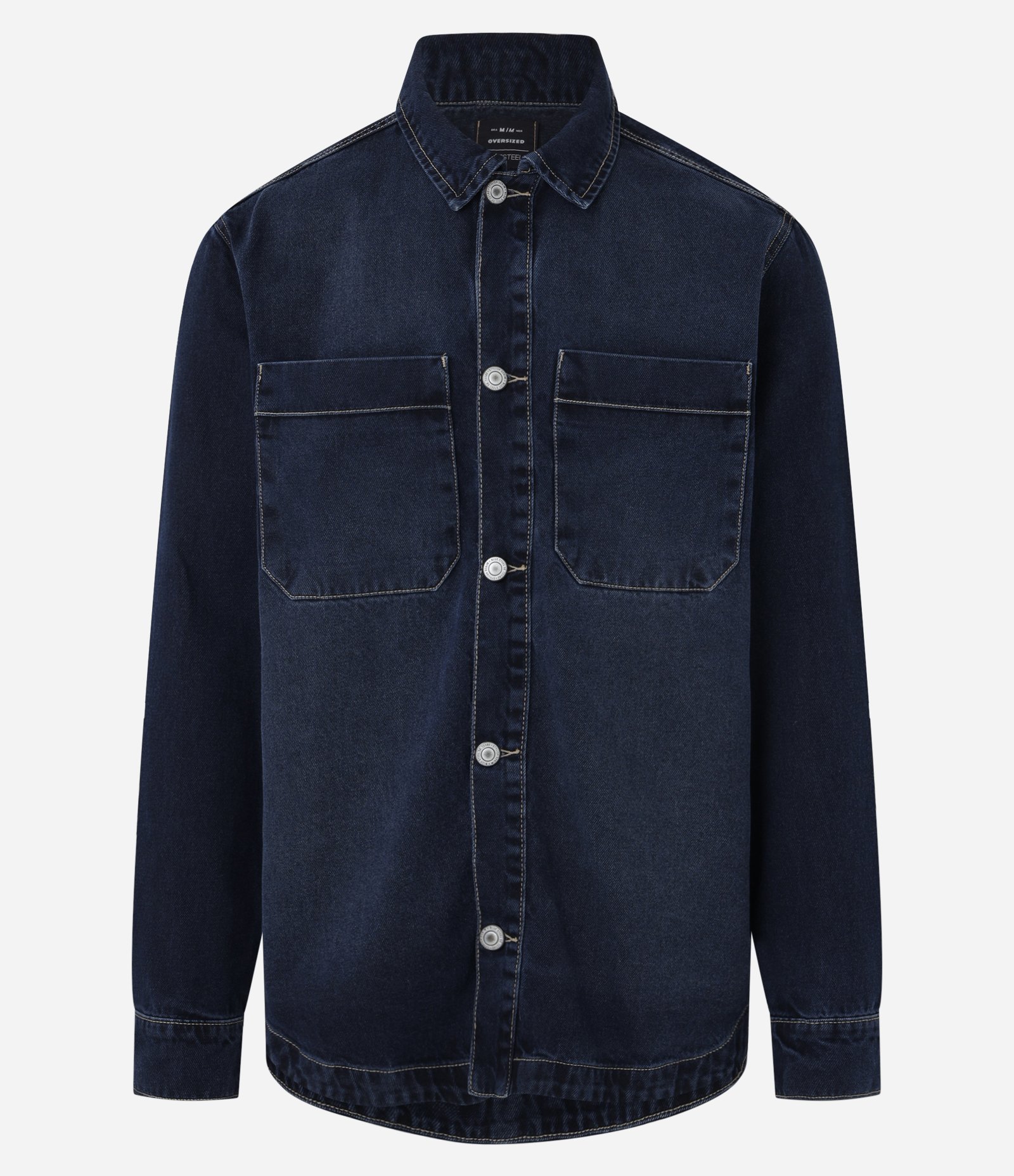 Camisa Oversized em Jeans Azul 6