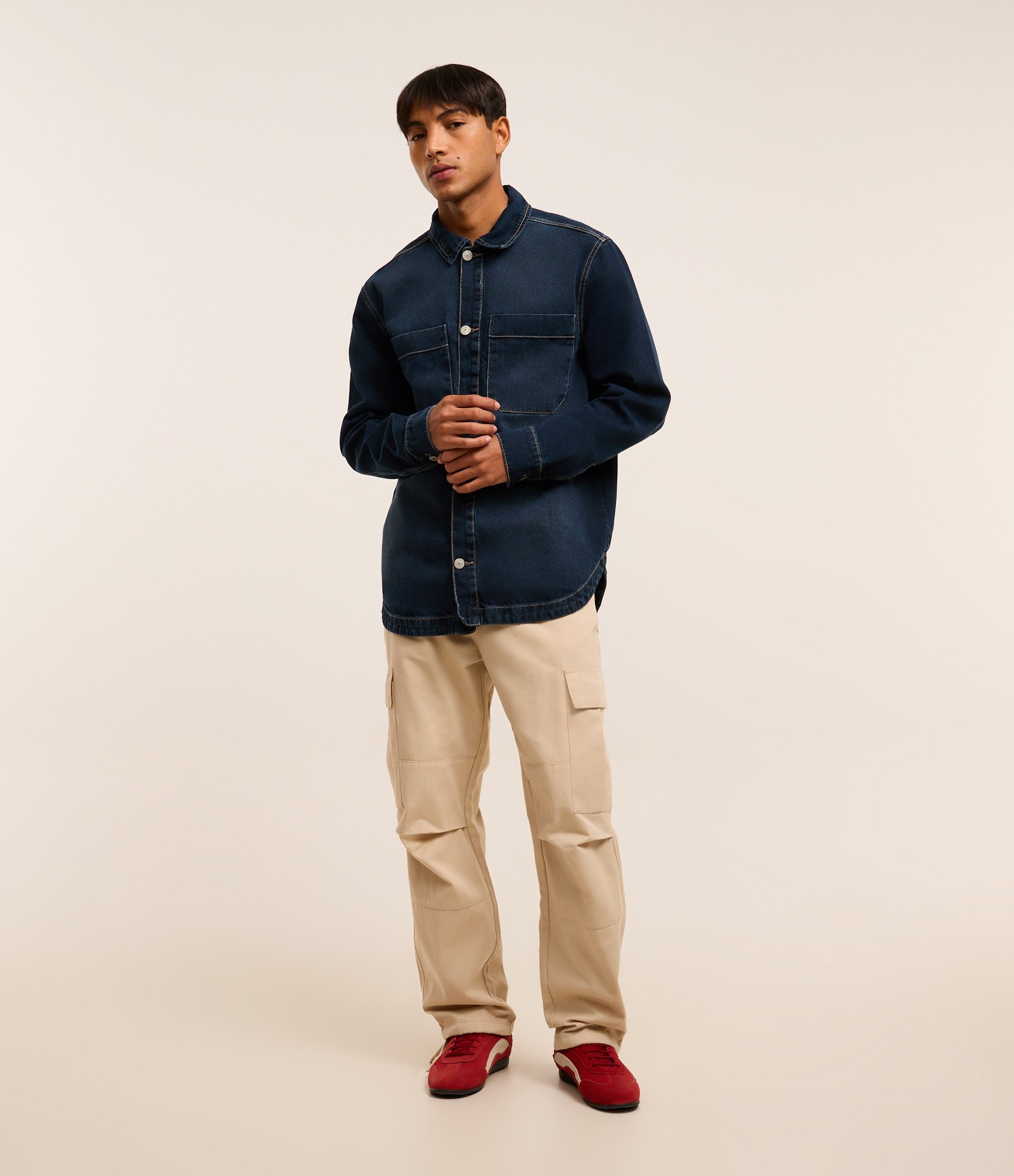 Camisa Oversized em Jeans Azul 2