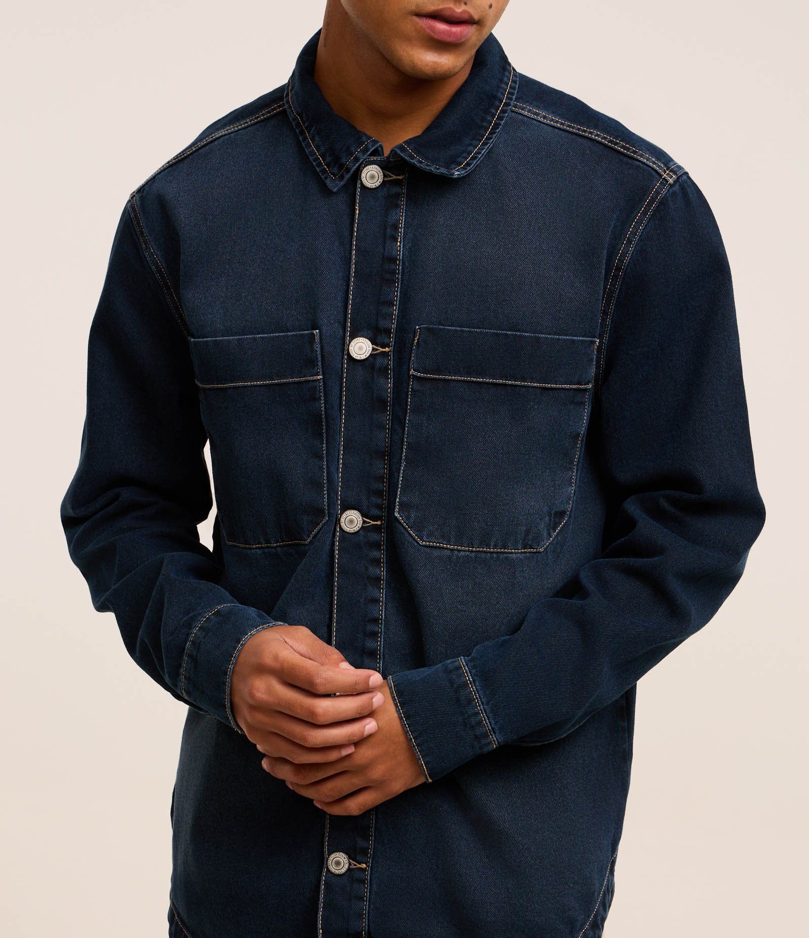 Camisa Oversized em Jeans Azul 3