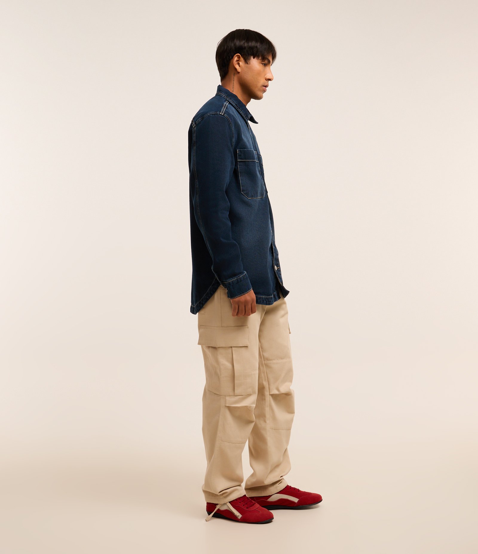 Camisa Oversized em Jeans Azul 4