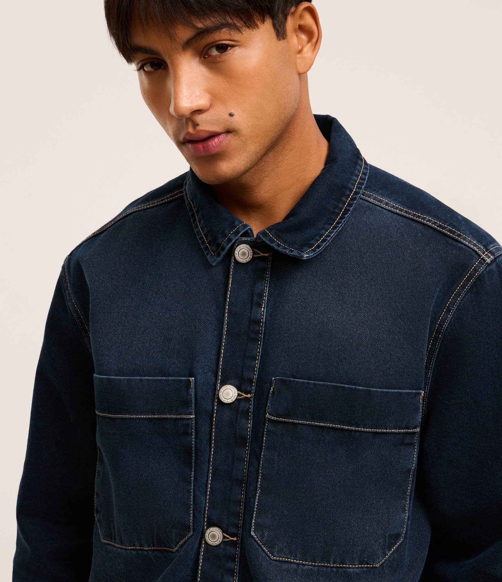 Camisa Oversized em Jeans Azul 5