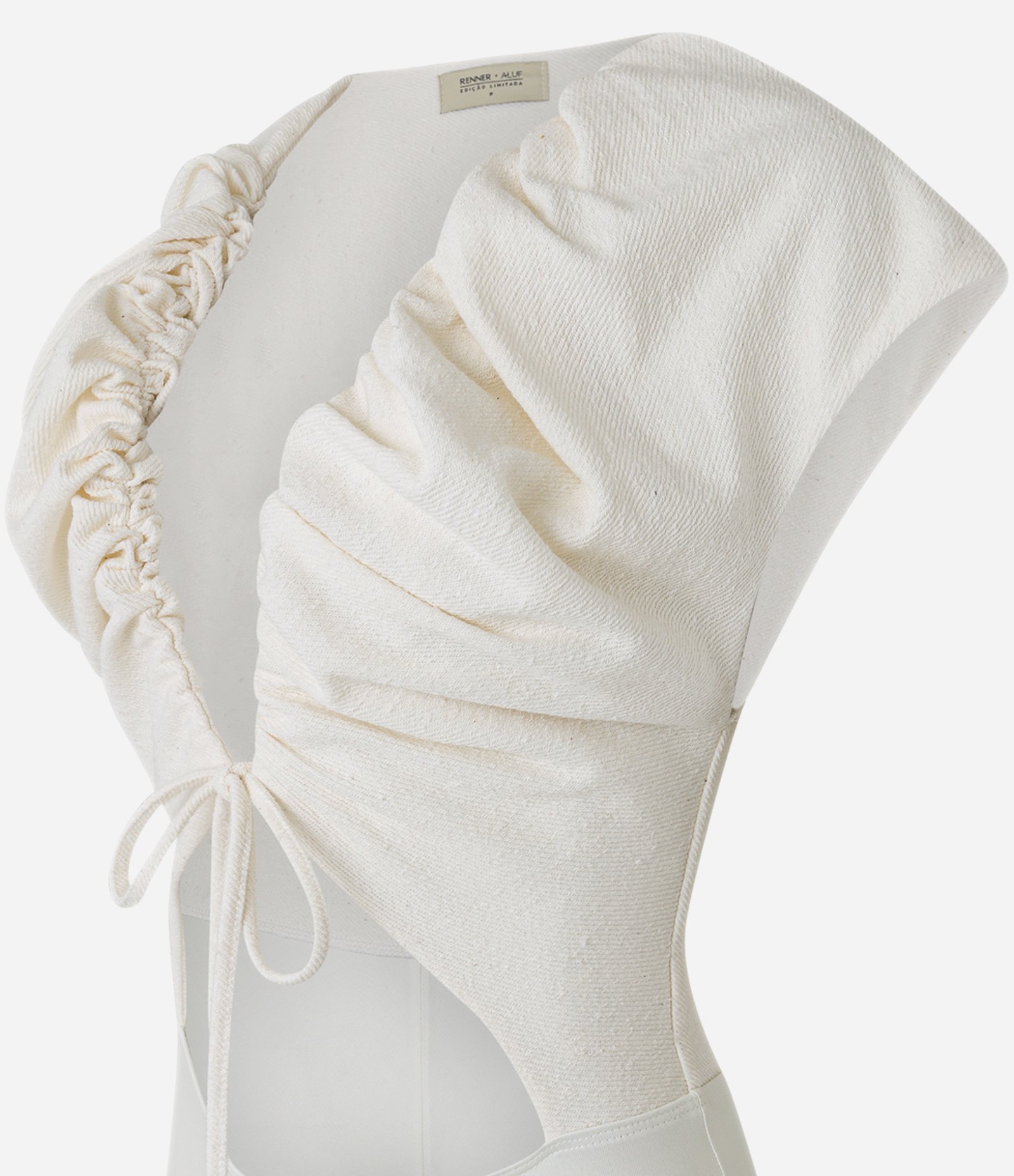 Body com Franzido Decote Profundo e Vazado Bege 8