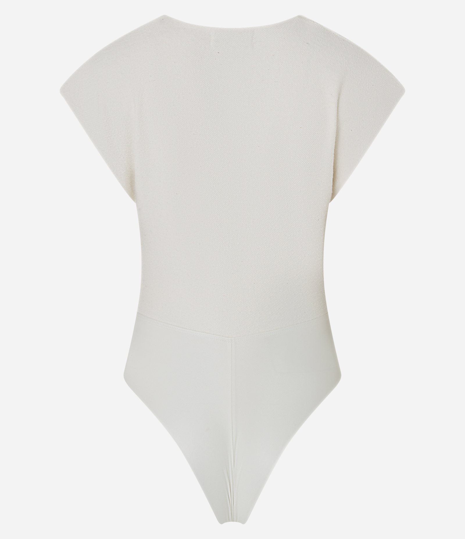 Body com Franzido Decote Profundo e Vazado Bege 9