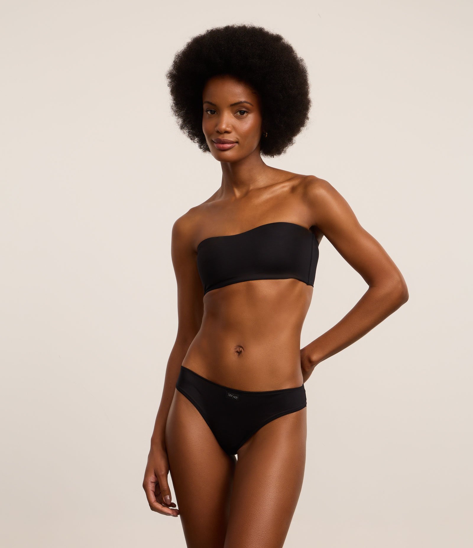 Calcinha Biquíni Fio Duplo em Microfibra com LYCRA® XTRA LIFE™ Preto 2