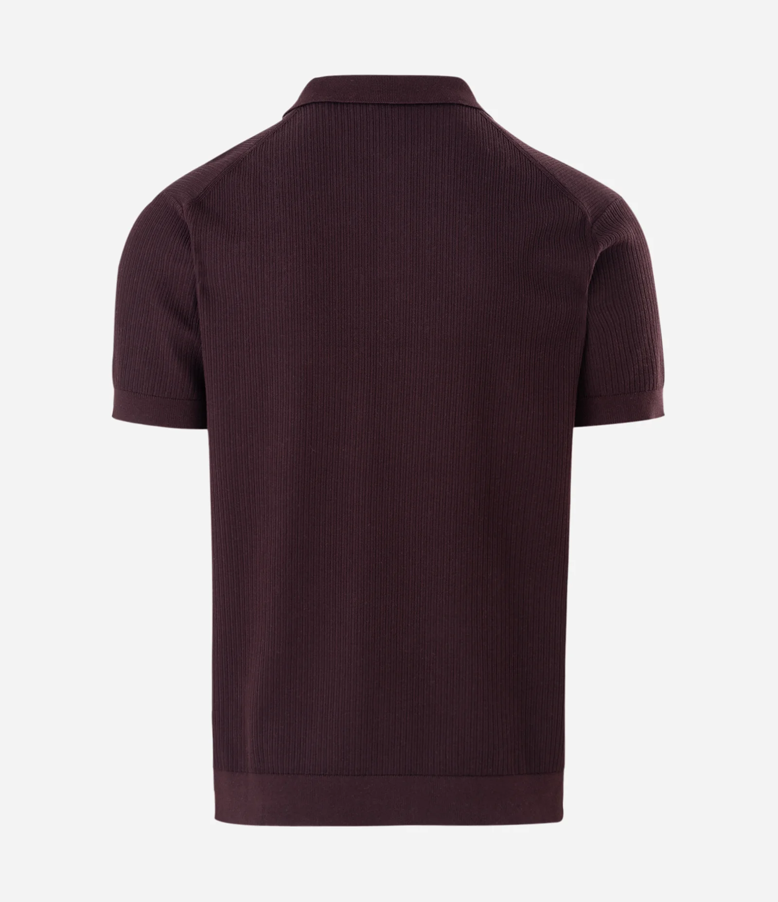 Camisa Polo Manga Curta com Textura Vertical Marrom 2