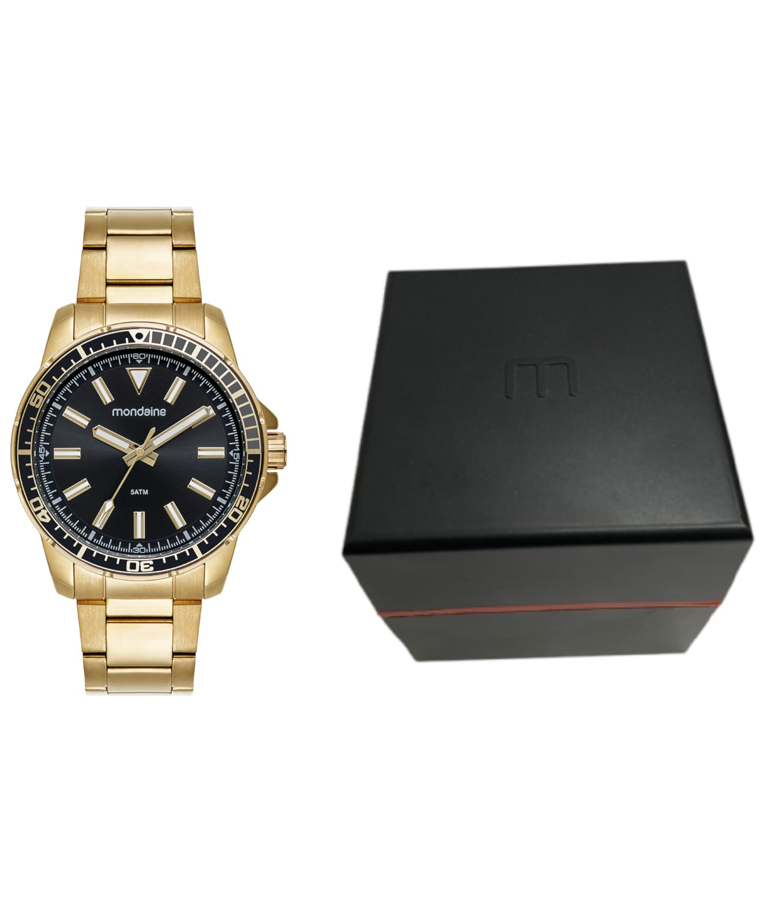 Relógio Analógico Masculino Mondaine Dourado 2