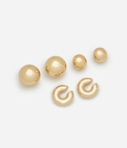 Kit 03 Brincos Argola e Piercing Bold