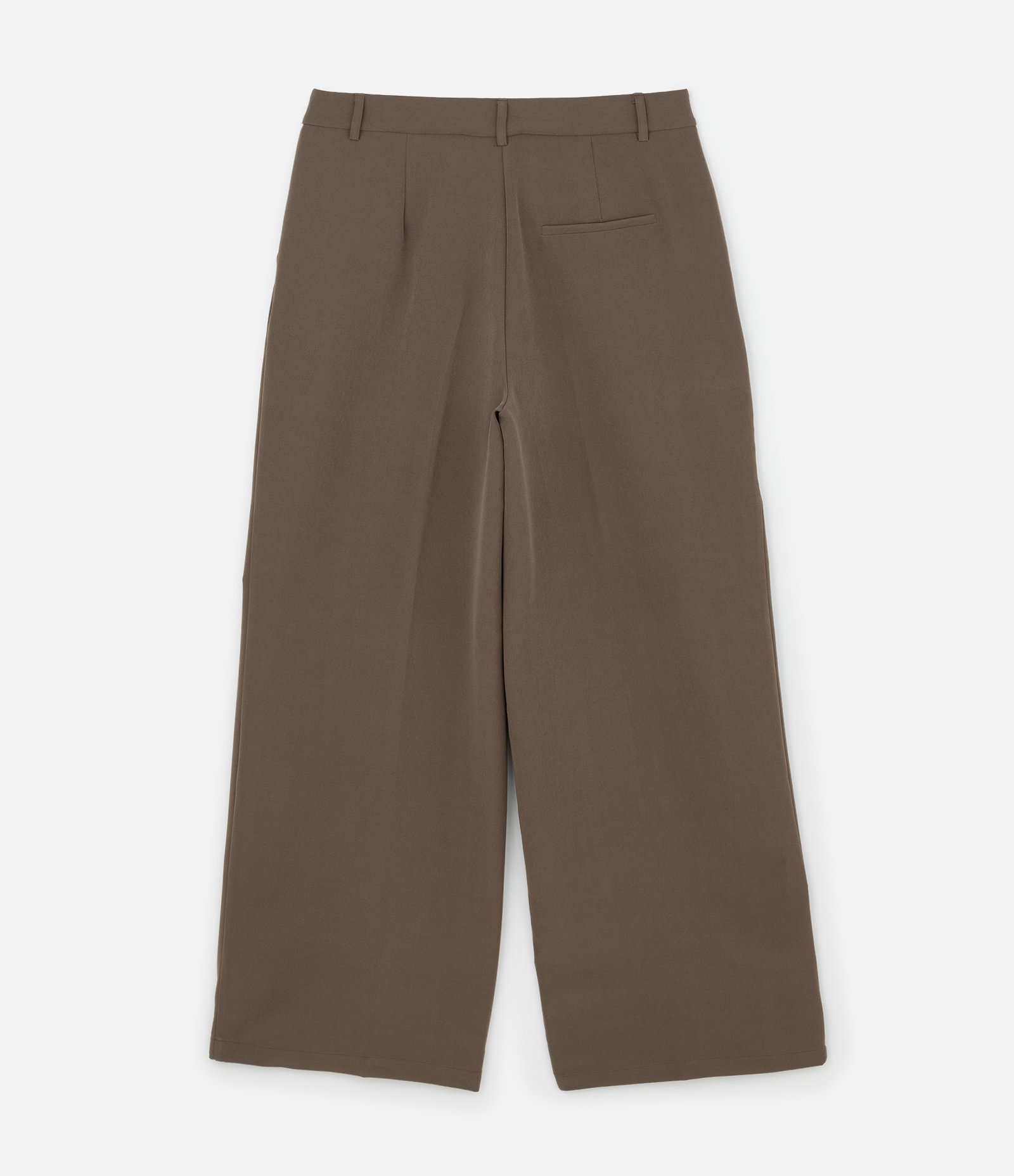 Calça Pantalona com Corte Alfaiatado e Pregas Marrom Urbano 2