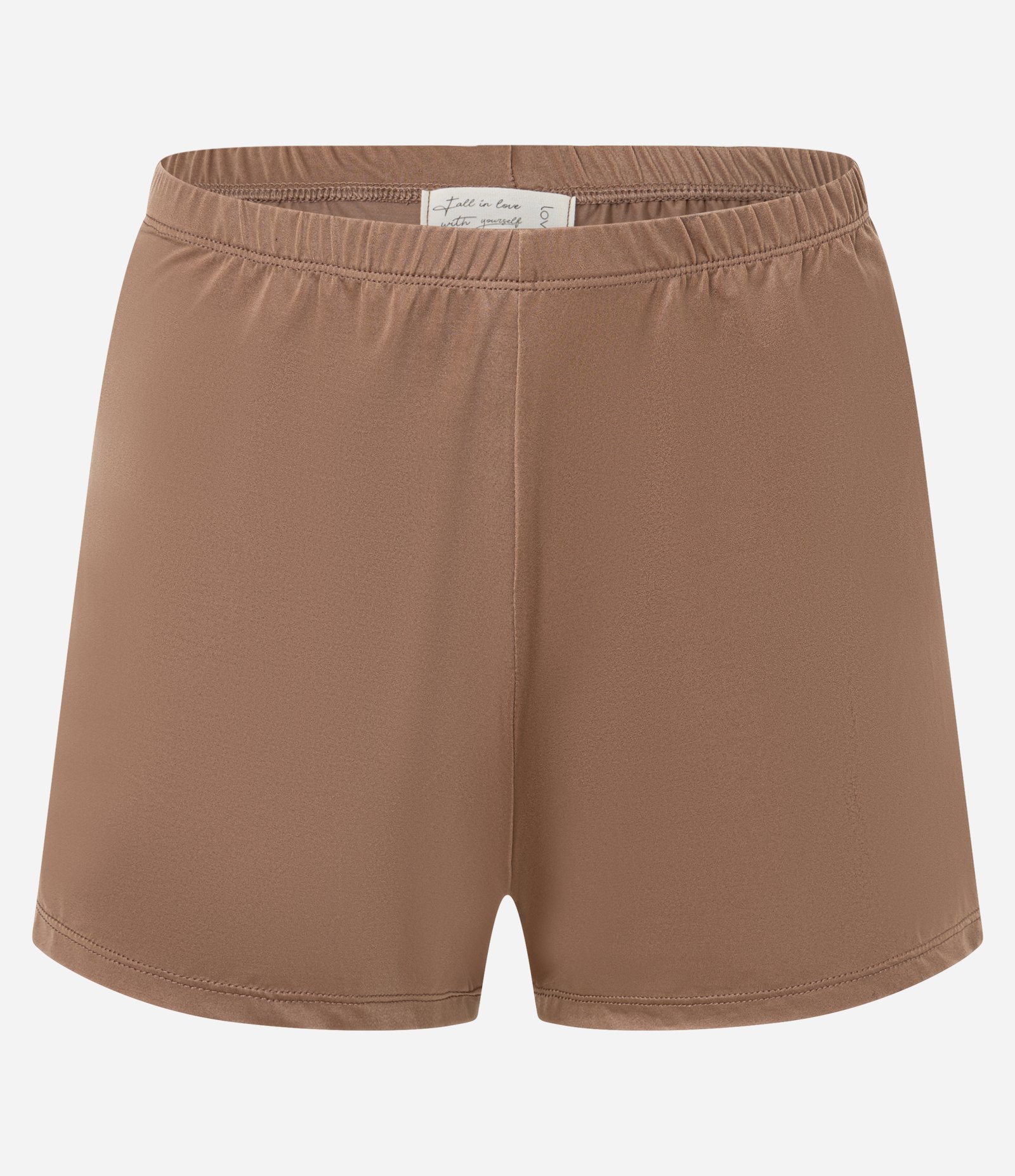 Pijama Short Doll em Microfibra Acetinada com Detalhe de Renda Bege 9