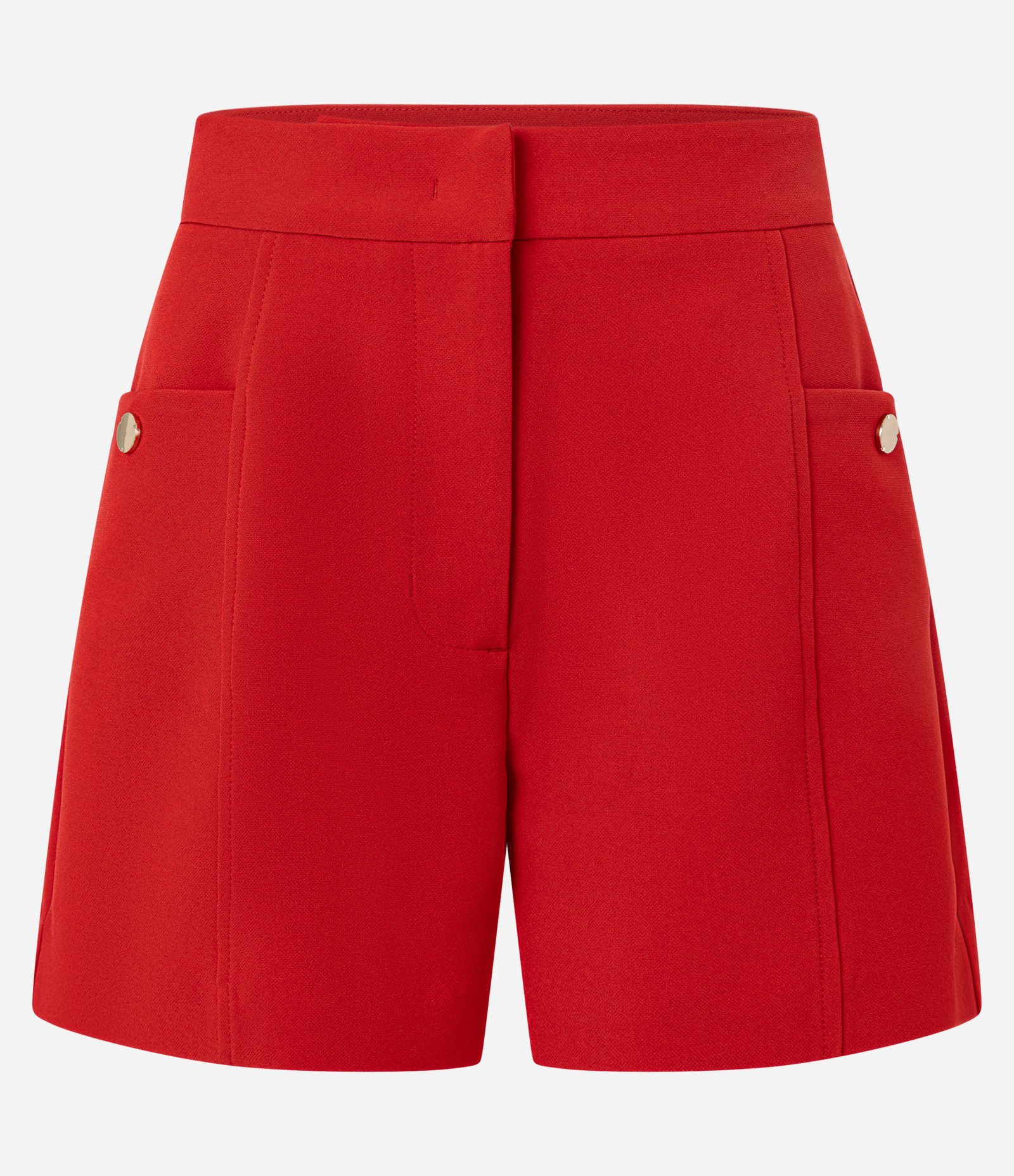 Short Alfaitado Cintura Alta com Bolsos Laterais Vermelho 5