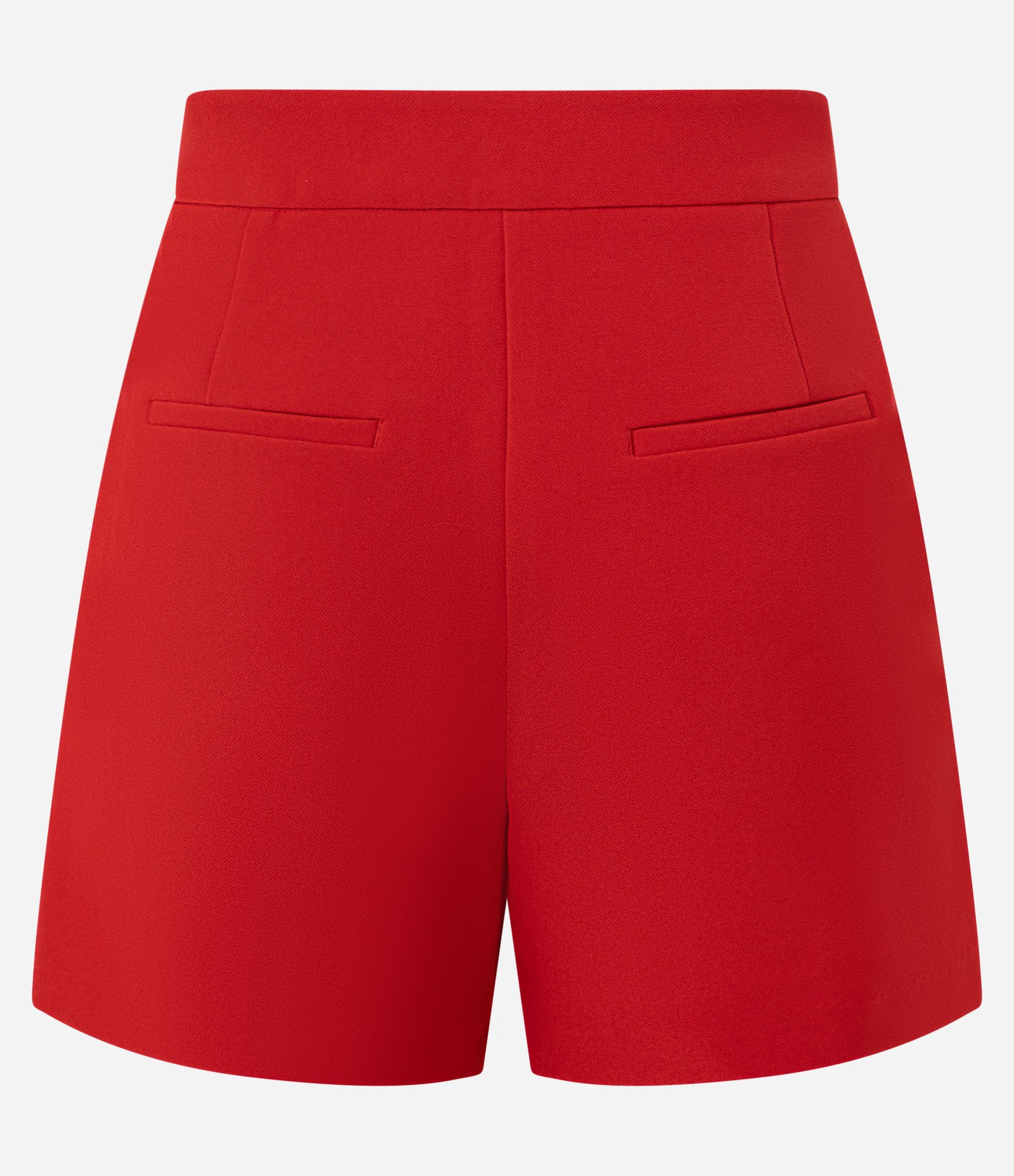 Short Alfaitado Cintura Alta com Bolsos Laterais Vermelho 6