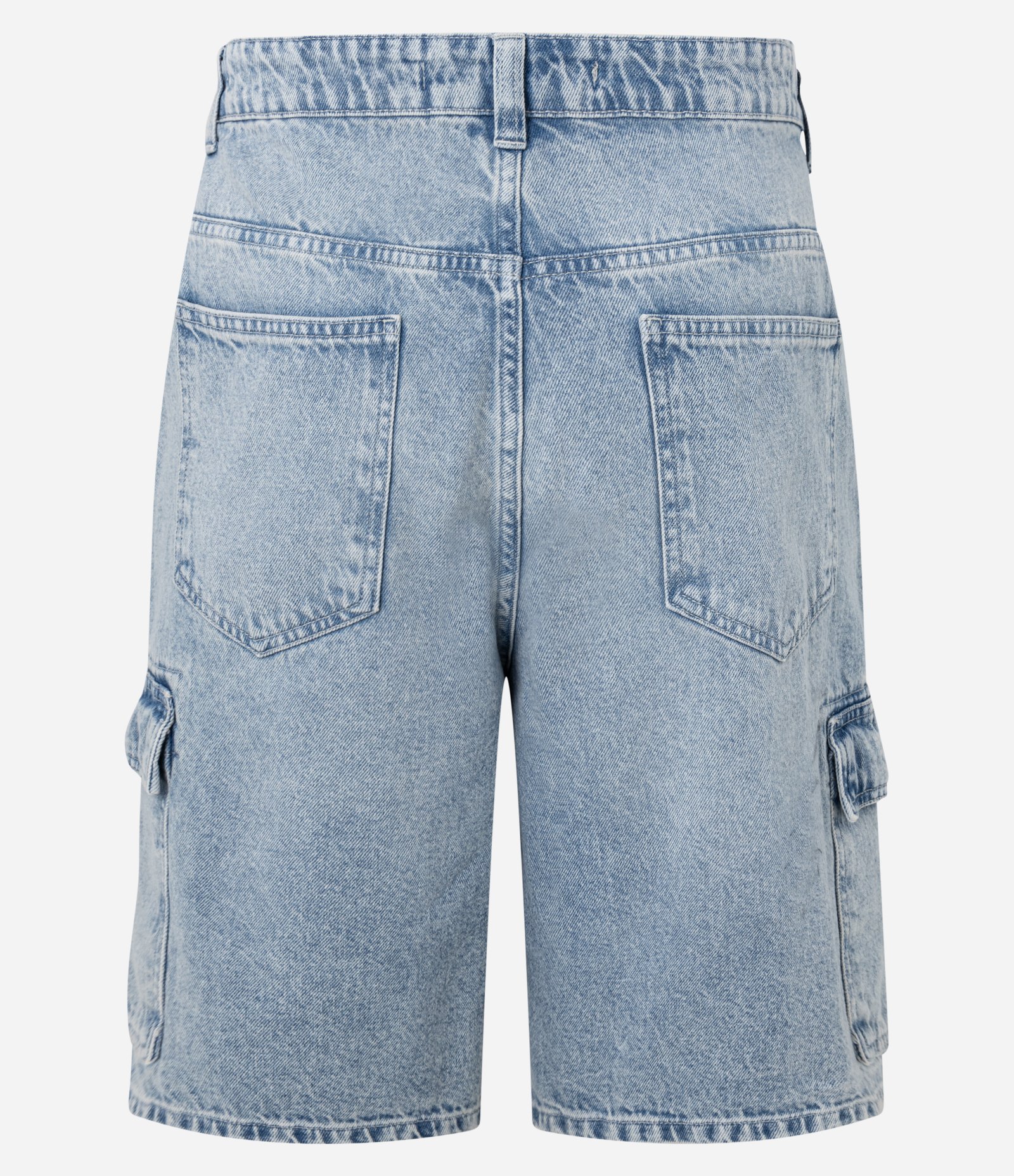 Bermuda Baggy Cargo em Jeans Azul Claro 2