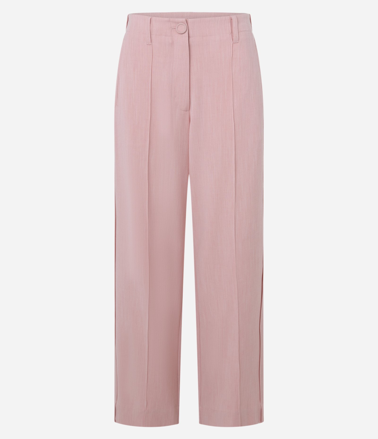 Calça Wide Leg Alfaiatada em Viscose com Frisos Rosa 5