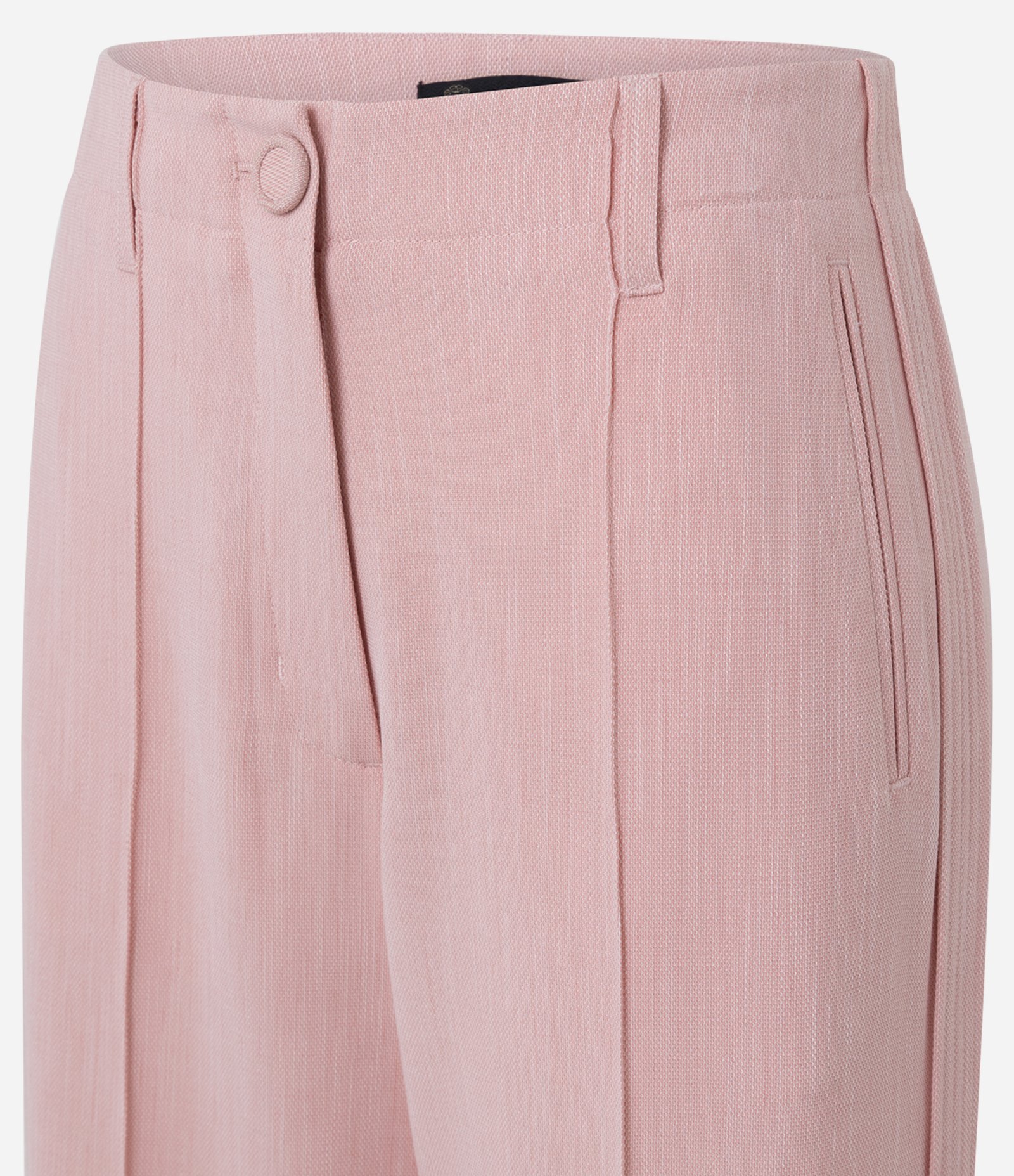 Calça Wide Leg Alfaiatada em Viscose com Frisos Rosa 6