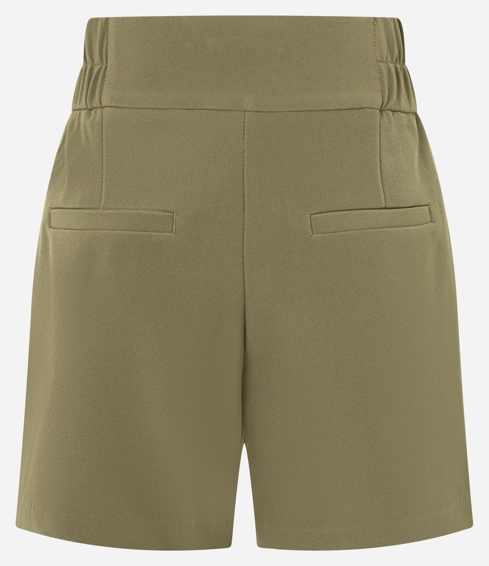 Short Alfaiatado com Cós Elástico e Abotoamento Duplo Verde Oliva 2