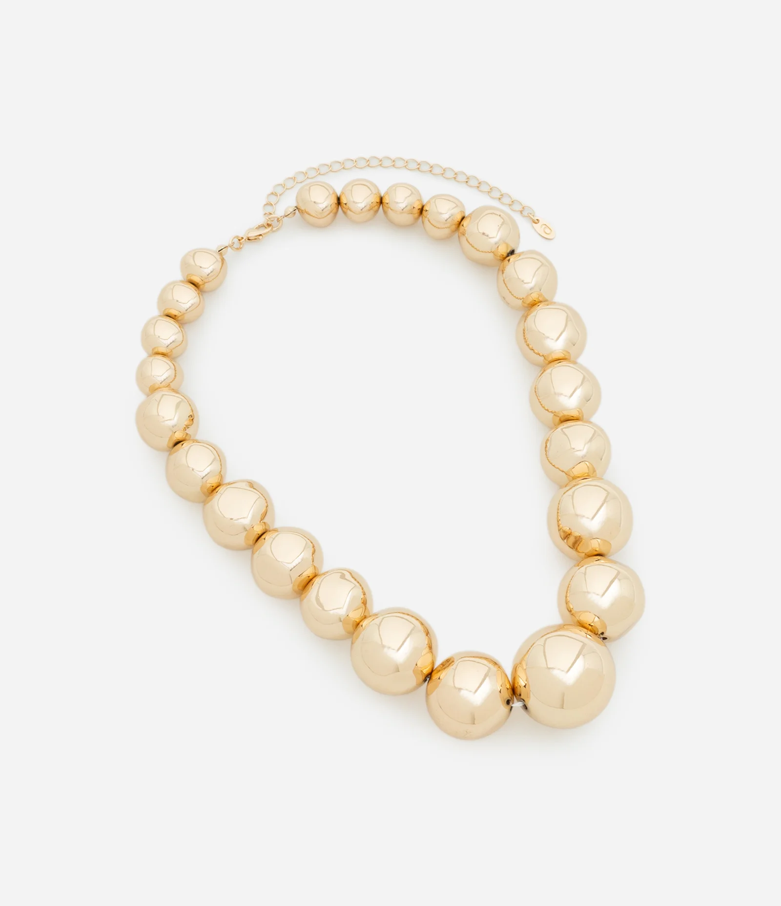 Colar Maxi com Esferas de Dimensões Gradativas Dourado 2