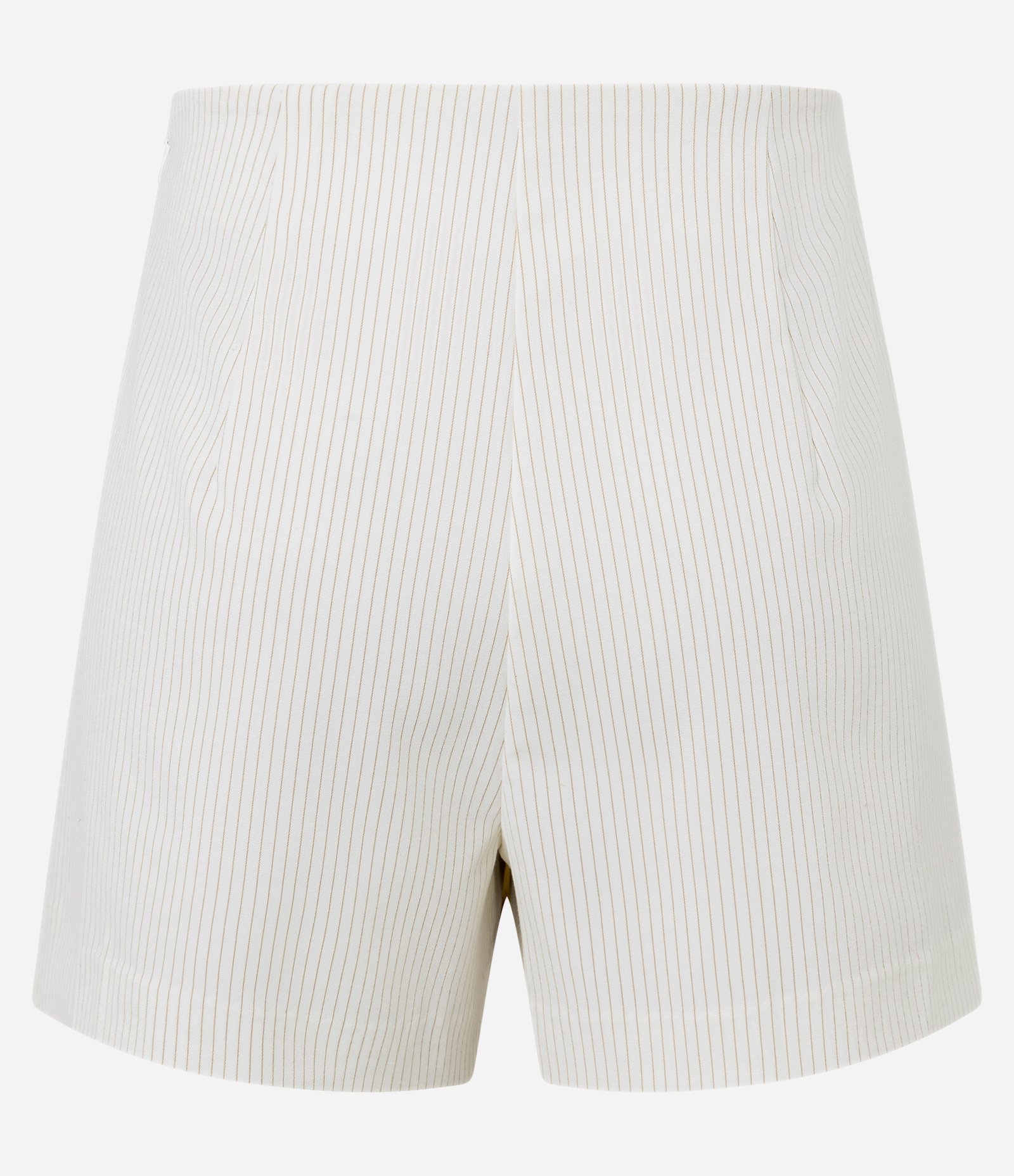 Short Saia Alfaiatado Listrado com Botões e Lapela no Transpasse Off White 6