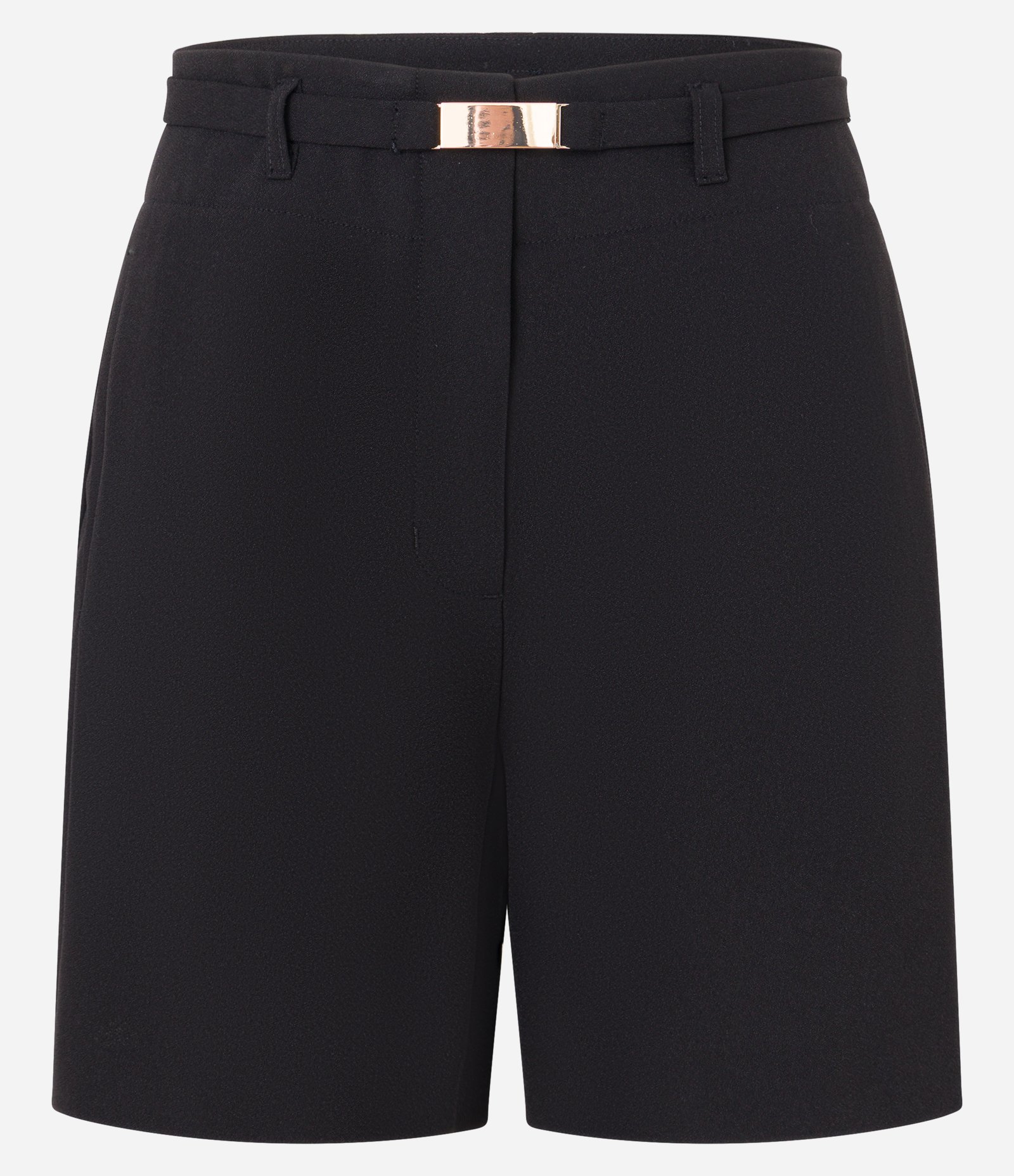 Short Reto Alfaiatado com Cinto Elástico Afivelado Preto 5