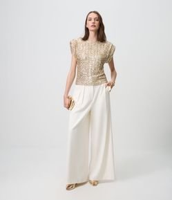 Calça Pantalona Alfaiatada com Pregas