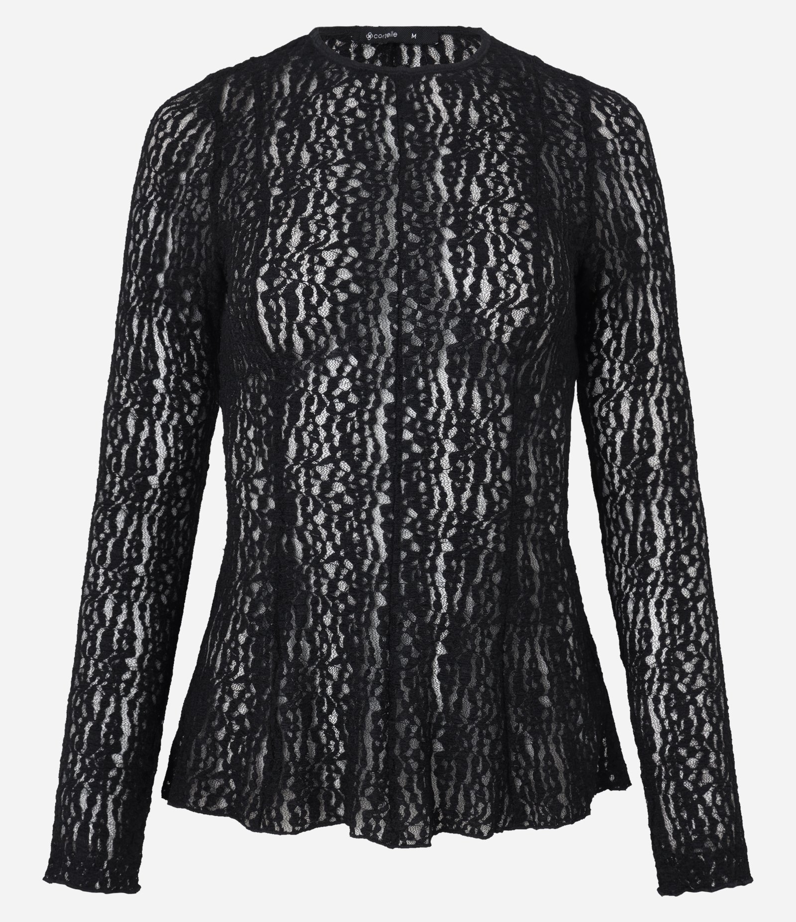 Blusa Peplum em Renda com Frufru no Punho e Barra Preto 5