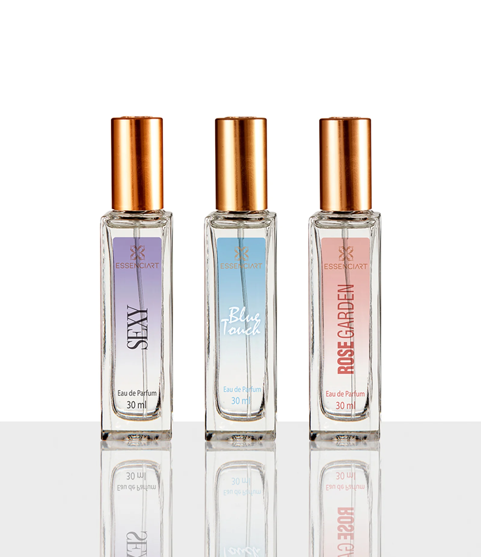 Kit Perfume Essenciart Feminino Blue Touch 30ml + Rose Garden 30ml + Sexy 30ml KIT 1