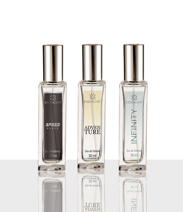 Kit Perfumed Essenciart Masculino Adventure 30ml + Speed Black 30ml + Infinity 30ml
