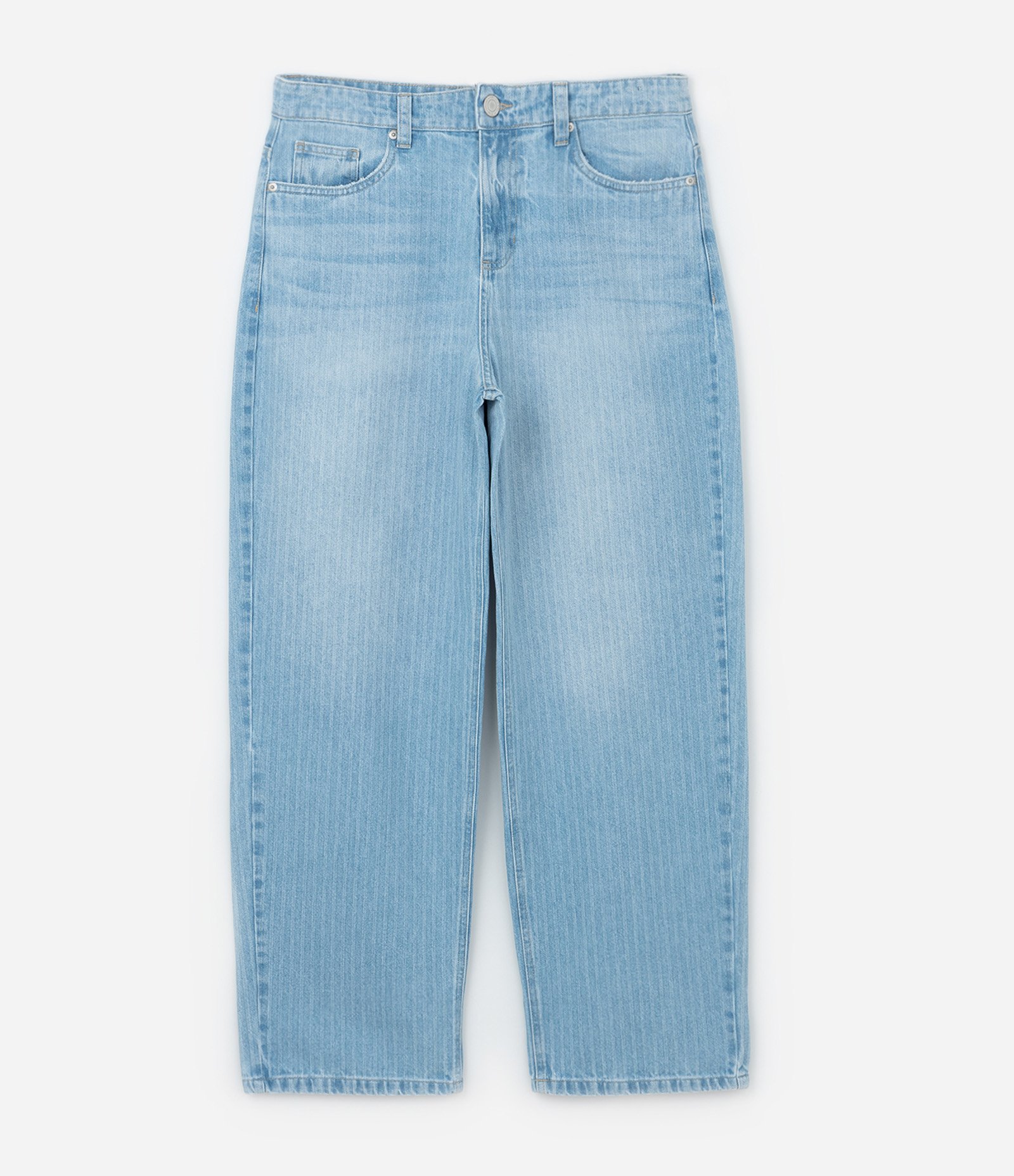 Calça Super Baggy em Jeans com Textura e Bolsos Claro 7