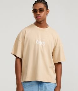 Camiseta Boxy em Algodão com Estampa Frente e Costas Chaos