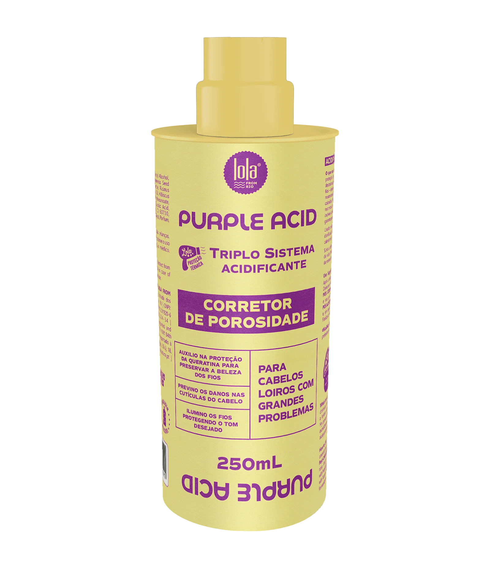 Acidificante Capilar Corretor de Porosidade para Cabelos Loiros Purple Oil 250ml 1