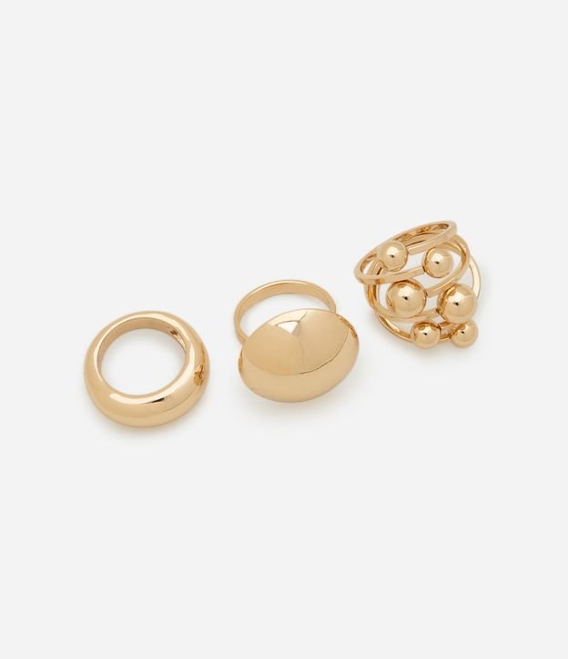 Kit 03 Brincos em Metal Variados Meia Esfera