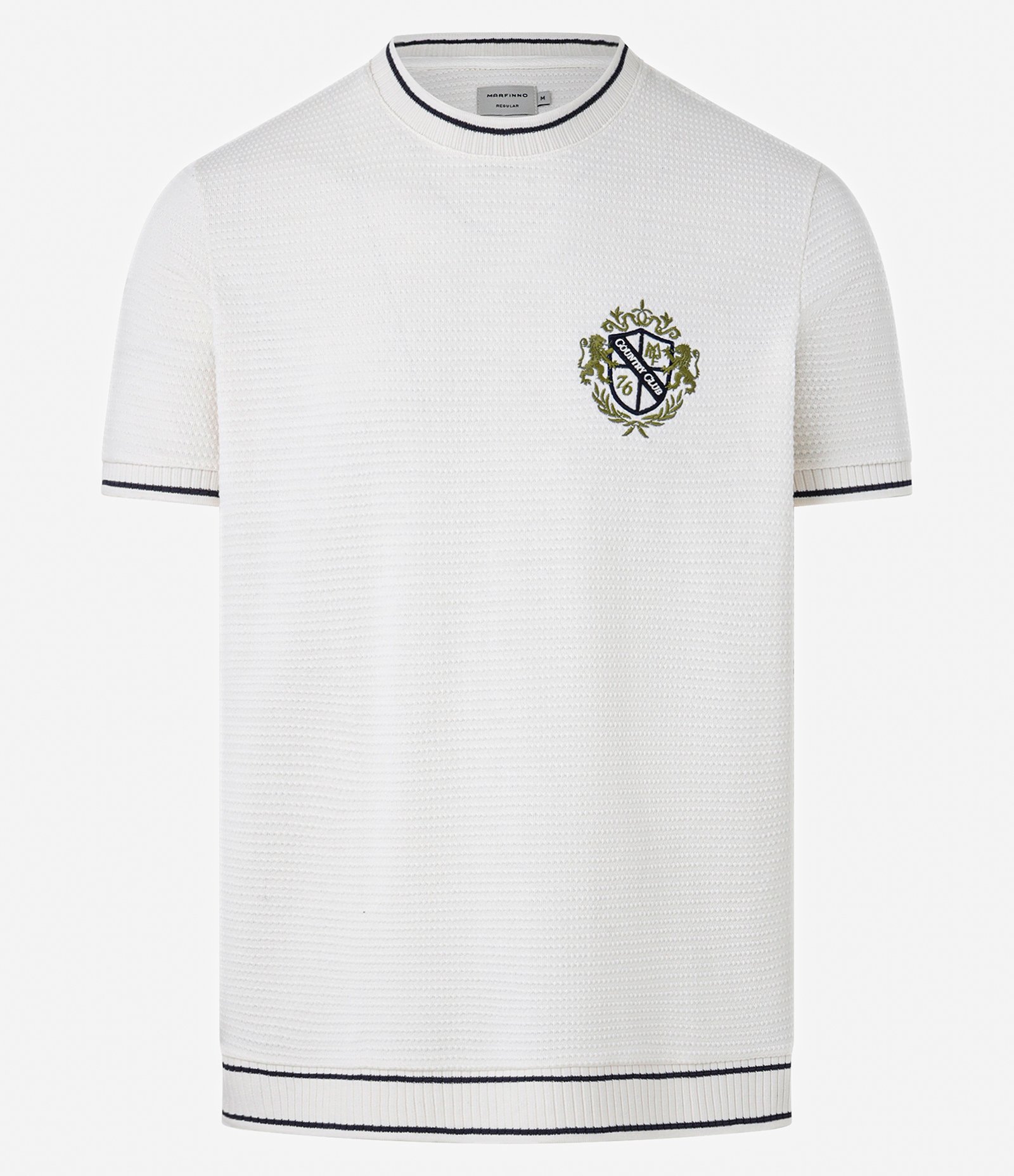 Camiseta Regular em Algodão com Estampa Localizada e Textura Bege 6