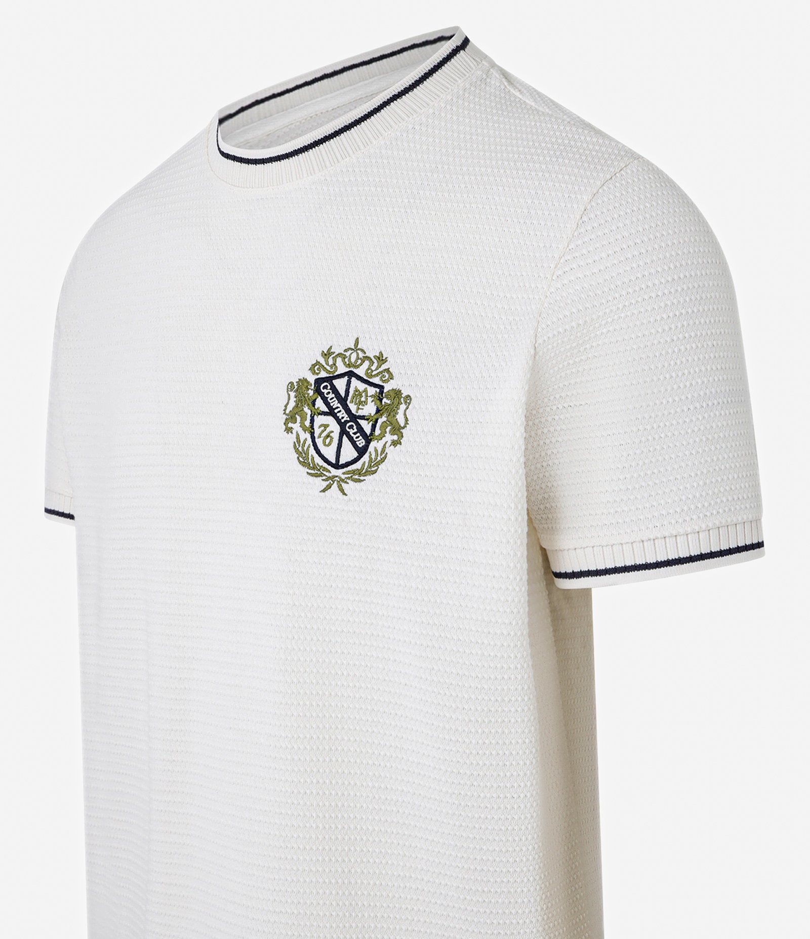 Camiseta Regular em Algodão com Estampa Localizada e Textura Bege 7