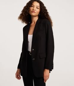 Blazer Comfort Alfaiatado com Botões Duplos e Lapelas
