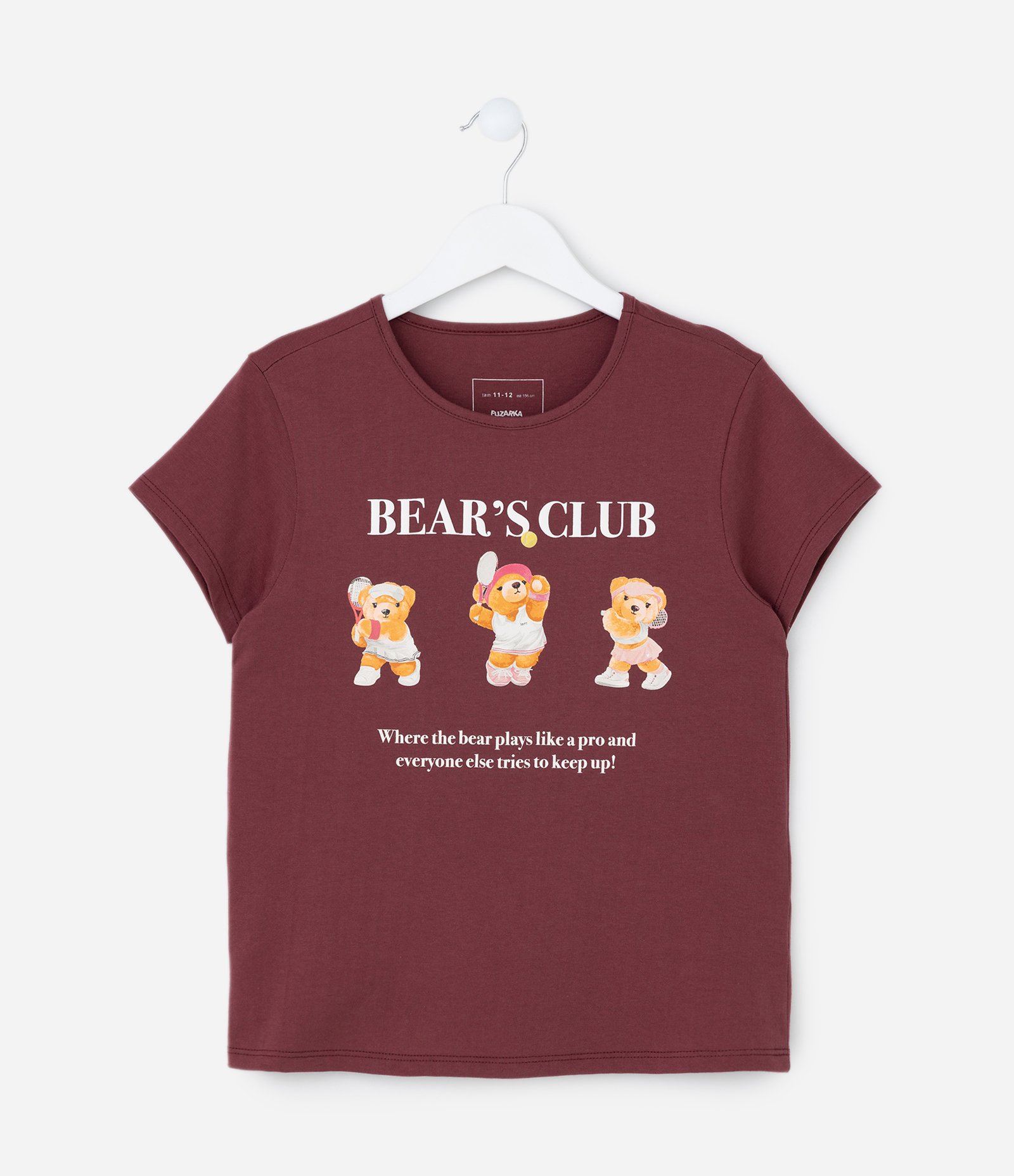 Camiseta Infantil com Estampa Ursinhas Tenistas - Tam 5 a 14 Anos Vermelho 1