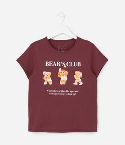 Camiseta Infantil com Estampa Ursinhas Tenistas - Tam 5 a 14 Anos