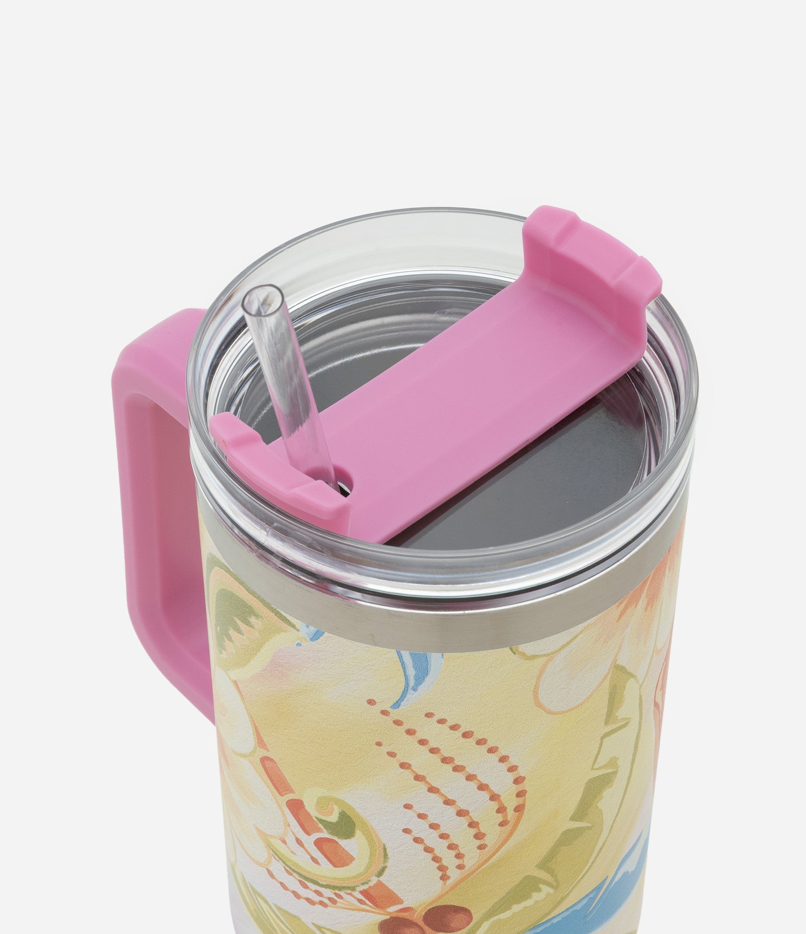 Copo Térmico em Metal com Estampa Tropical Amarelo 3