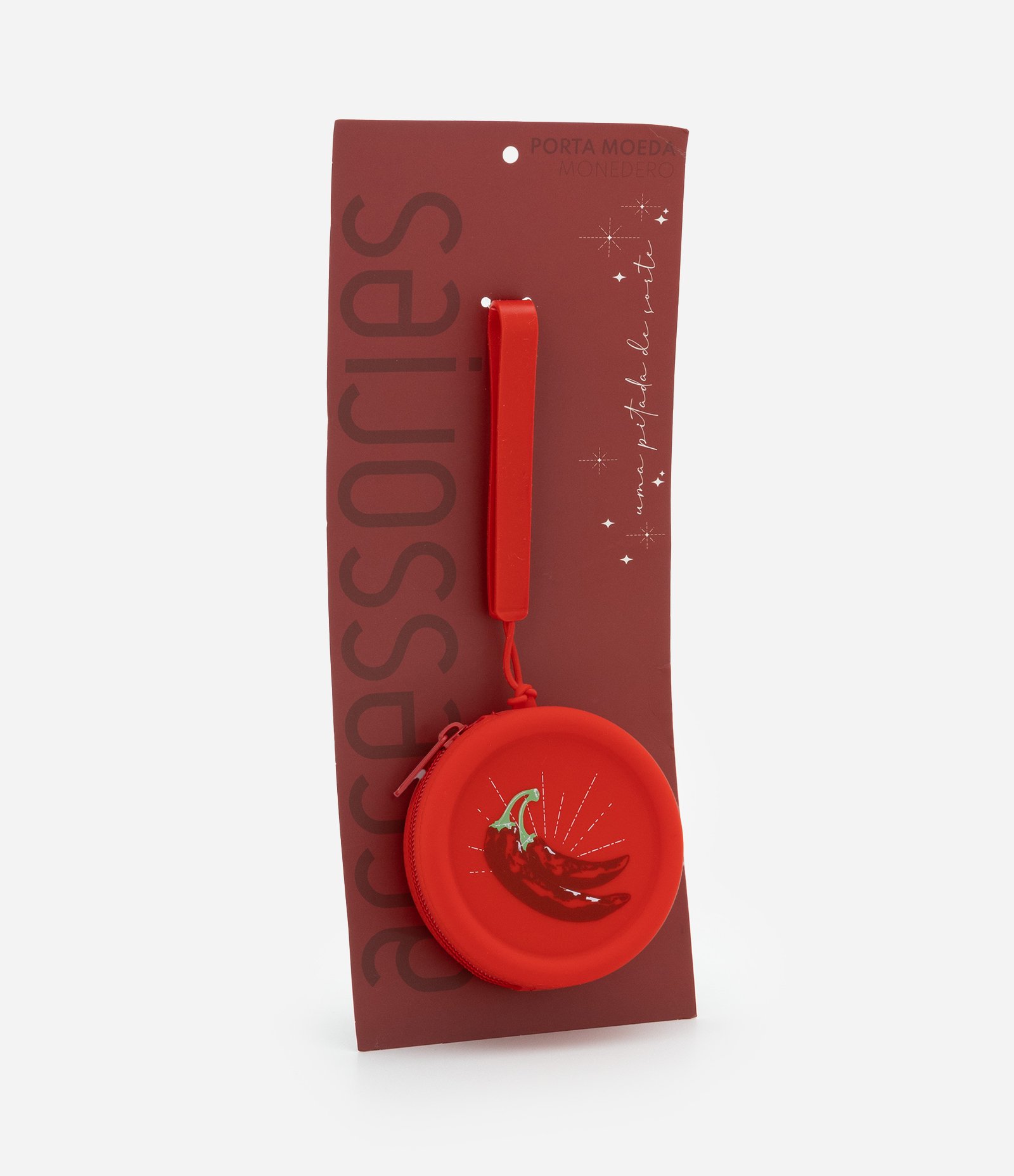 Nécessaire Porta Moedas em Silicone com Estampa Pimenta Vermelho 2