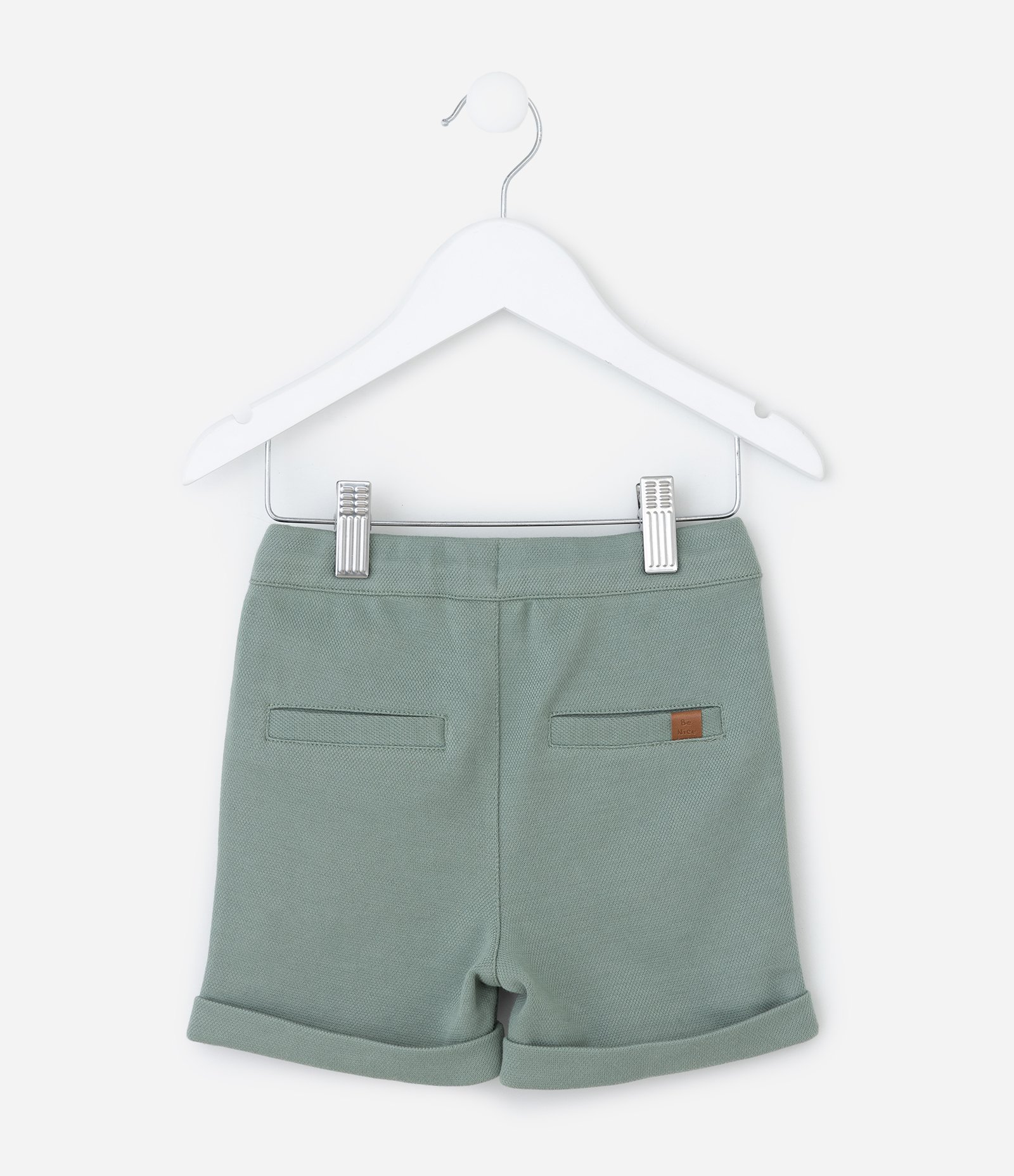 Bermuda Infantil em Piquet com Barra Dobrada - Tam 1 a 4 Anos Verde 3