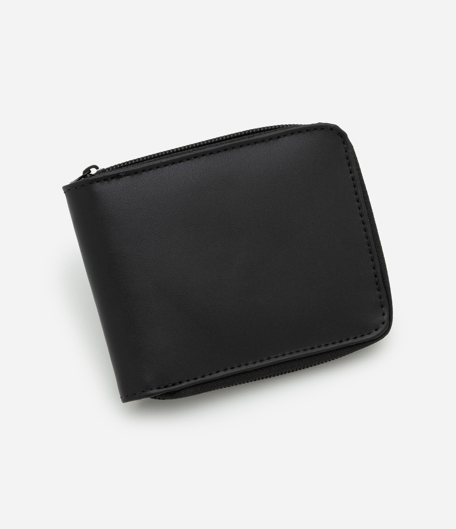 Carteira Dobrável em Couro com Zíper Preto 2