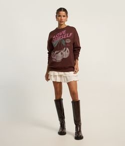 Saia Curta em Crepe com Babados e Bolsos