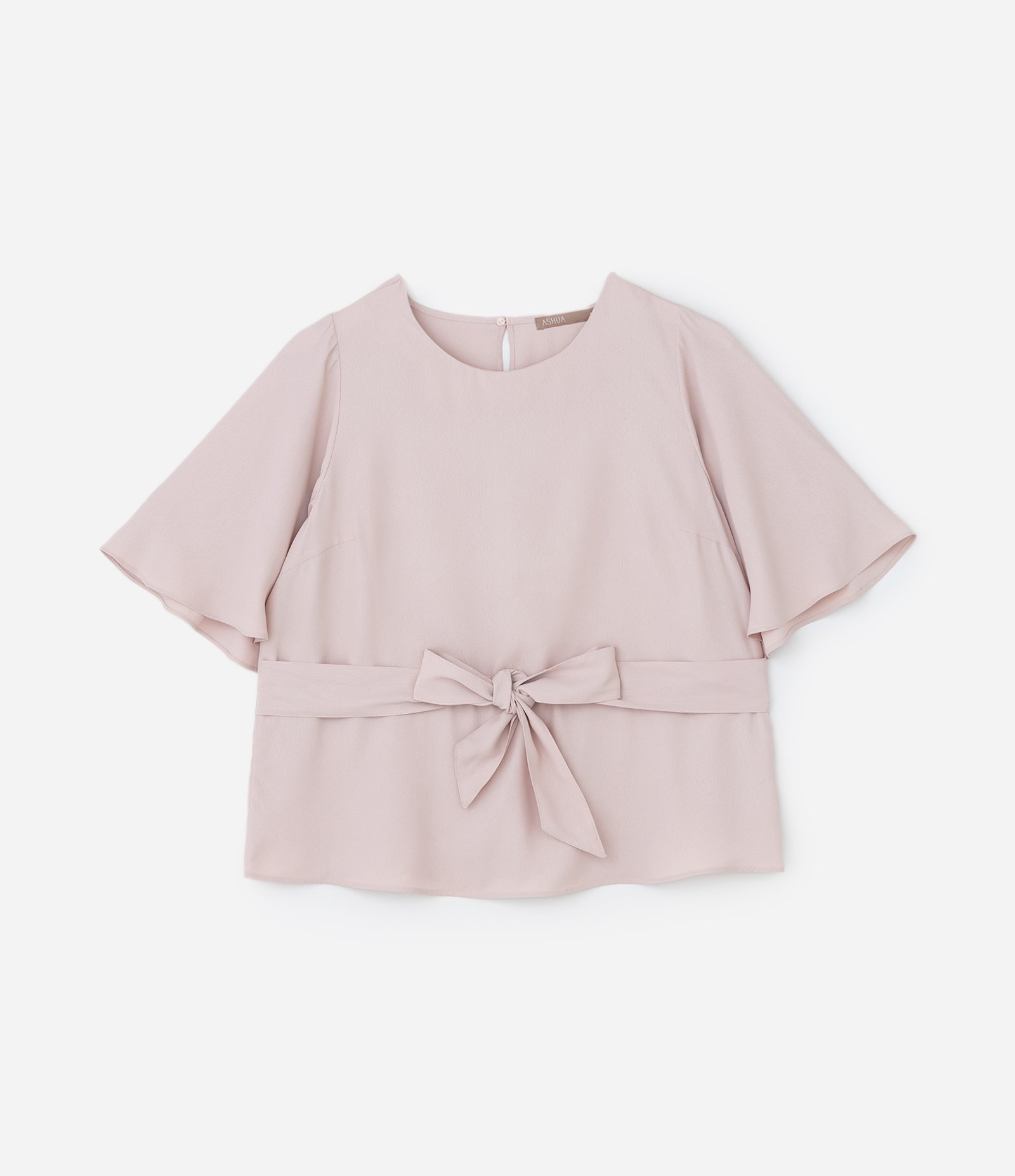 Blusa em Crepe com Amarração na Cintura Curve & Plus Size Rosa 5