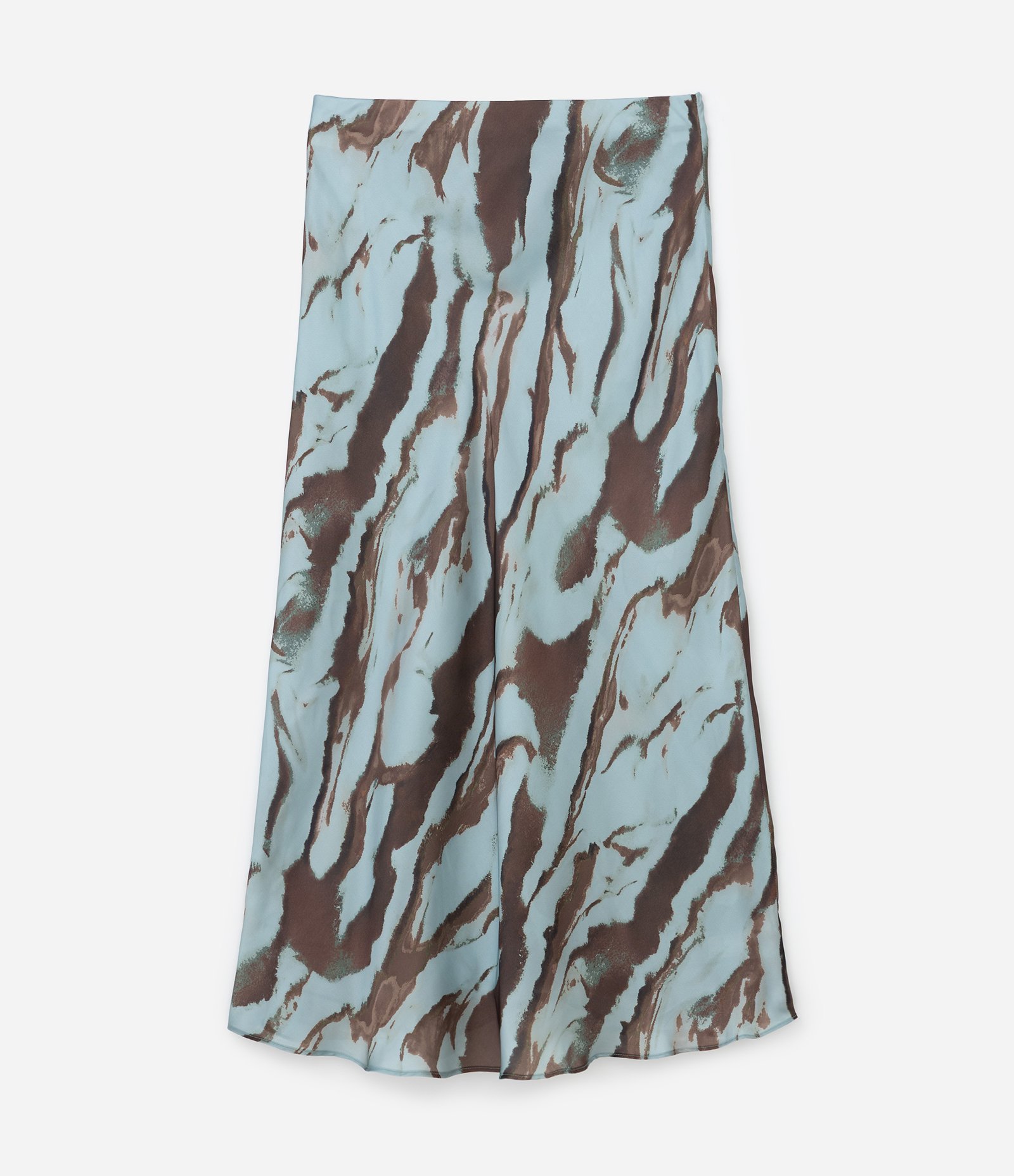 Saia Longa com Estampa de Manchas Curve & Plus Size Verde/Marrom 6