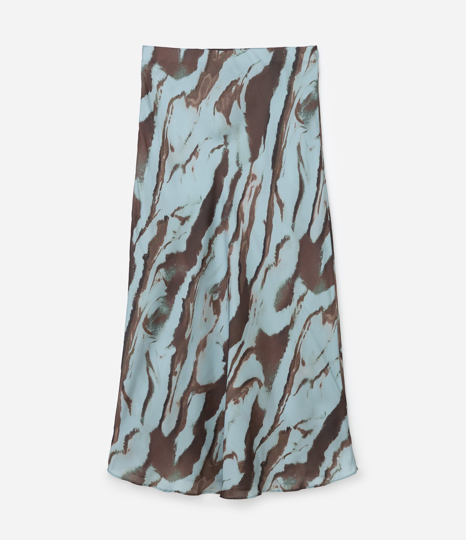 Saia Longa com Estampa de Manchas Curve & Plus Size Verde/Marrom 7