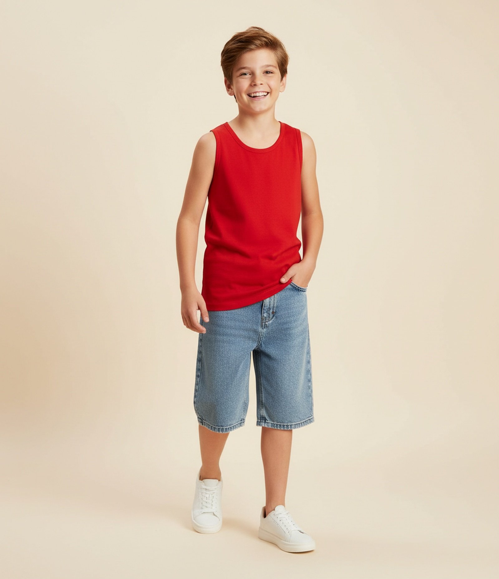 Bermuda Baggy Infantil Jeans - Tam 5 a 14 Anos Azul 1