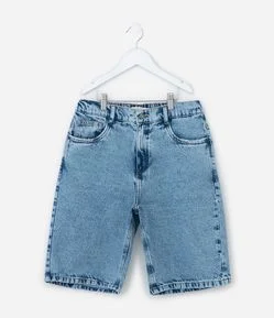 Bermuda Baggy Infantil Jeans - Tam 5 a 14 Anos