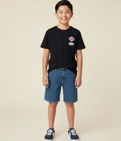 Bermuda Infantil em Jeans com Bolsos - Tam 5 a 14 Anos