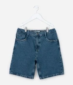 Bermuda Infantil em Jeans com Bolsos - Tam 5 a 14 Anos