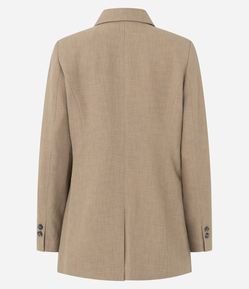 Blazer Comfort Alfaiatado com Lapelas e Linhas Pontilhadas