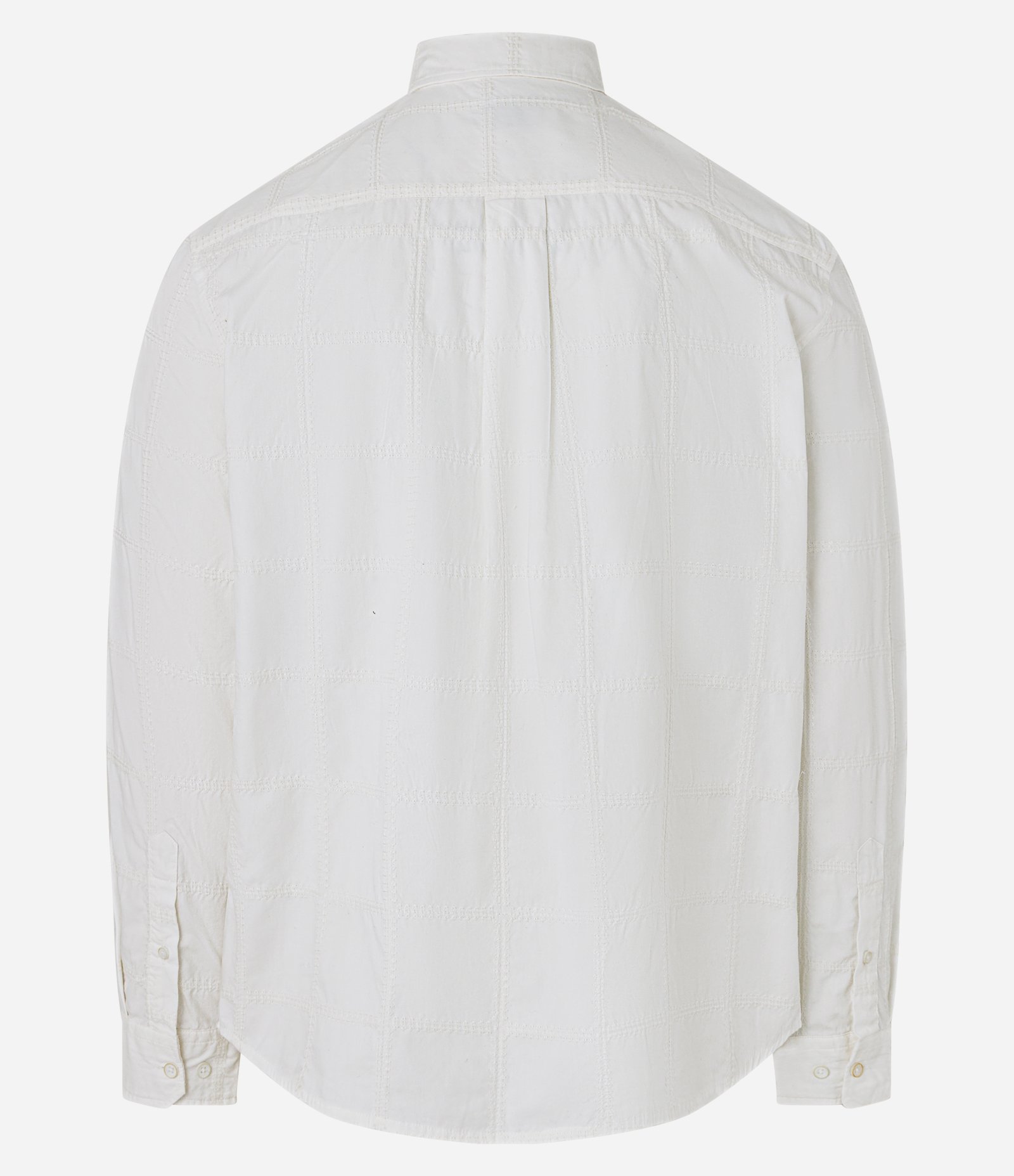 Camisa em Algodão com Bordado Quadriculado Texturizada Off White 11